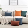 thumbnail image 2 of Taibuwu 2 Packs Lumbar Decorative Throw Pillow Covers 12x20 Inch for Living Room Couch Bed Sofa, Rustic Farmhouse Boho Home Decor, Soft Striped Corduroy Rectangle Accent Cushion Case, 2 of 7