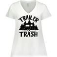 thumbnail image 3 of Inktastic Trailer Trash- Camping Humor Women's Plus Size V-Neck T-Shirt, 3 of 5