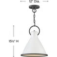 thumbnail image 2 of Hinkley 3557PT Winnie 12.25" LED Pendant Light, Polished White Ceiling Light, 2 of 2