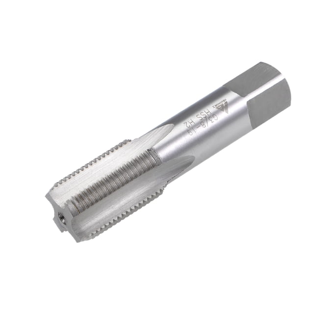 Unique Bargains G3/8-19 Pipe Thread Tap, Machine Threading Screw Tap Right Hand, HSS Uncoated Straight Flute, H2 Tolerance