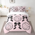 thumbnail image 2 of Feelyou Cartoon Volleyball Bedding Comforter Set 7 Pieces, Pink Bowknot Full Bedding Set, 2 of 8