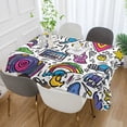 thumbnail image 2 of Yayeee Tablecloths 60" x 120" Rectangle Wrinkle Resistant Party Table Cover, White Doodle Pattern, 2 of 8