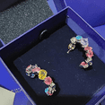 thumbnail image 2 of ARETES PENDIENTES GEMA MULTI COLOR SWAROVSKI ARO MUJER + KIT DE REGALO, 2 of 6
