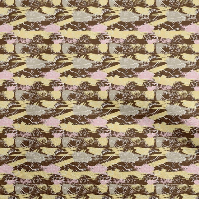 oneOone Cotton Cambric Brown Fabric Abstracts Fabric For Sewing Printed Craft Fabric By The Yard 56 Inch Wide