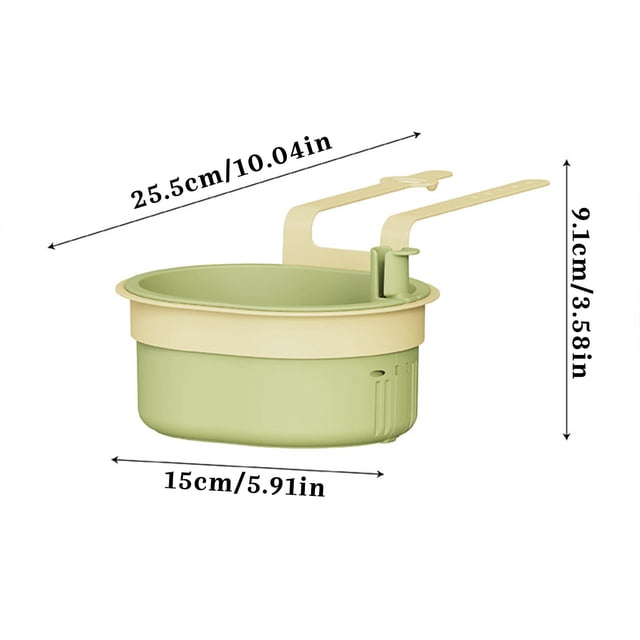 Pisexur Batería de cocina Cesta de drenaje colgante para fregadero de cocina doméstica, cesta de filtro para alimentos, cesta de filtro para limpieza de frutas para la cocina del hogar