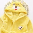 thumbnail image 4 of Gibobby Boys Girls Coral Fleece Bathrobe,Soft Plush Hooded Robe with Adjustable Belt,Cartoon Print,for Toddlers 18 Month -14 Years,Warm Loungewear Shower Robe Kids Pajamas,Yellow,Size 3-4T, 4 of 6