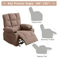 thumbnail image 6 of BTMWAY Heated Massage Recliner Chair, Fabric Manual Recliner Couch with Rocking Function, Cup Holder and Side Pocket, Ergonomic Reclining Sofa Massage Lounge Chair for Adults Elderly, Brown, 6 of 11