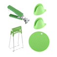 thumbnail image 4 of Juego de cocina antiescaldaduras, resistente al calor, duradero, utensilios de cocina, herramientas de elevación, para mover platos calientes o verde, 4 of 8