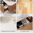 thumbnail image 3 of 30 inch Bathroom Vanity with Sink, Floating Vanities with Ultra-Thin Marble Ceramic Basin and Countertop, Extra Large Storage Drawer, Soft-Close Design, Pre-Assembled Cabinet, Brown, 3 of 7
