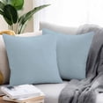 thumbnail image 2 of Light Blue Throw Pillow Covers 18x18 Inch Set of 2, Farmhouse Solid Blue Color Modern Art Waterproof Outdoor Pillow Covers, Decorative Cushion Pillowcases for Couch, Sofa, Bed, Garden, Patio, 2 of 9