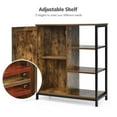 thumbnail image 5 of Giantex  Industrial Storage Cabinet, Free Standing Cupboard w/3 Open Shelves & Door, Multifunctional Floor Sideboard, 5 of 10