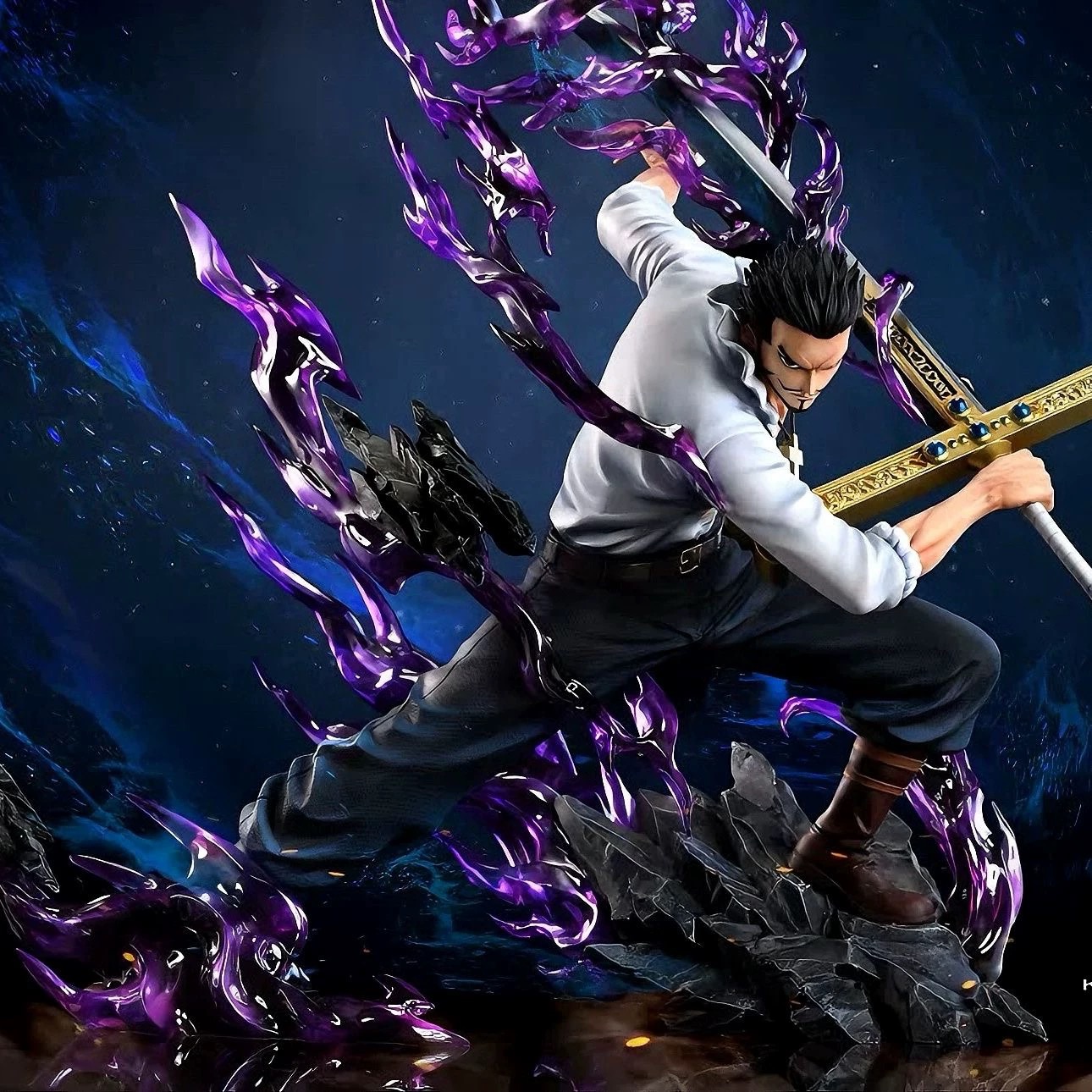 New Seven Warlords Of The Sea Dracule Mihawk (Combat Ver) Character Anime Model Statue Action Figures Desktop Ornament Popular Decorations Fan Souvenirs Creative Gift Collectable