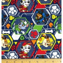 1 Yard - Paw Patrol Rescue Hexagons on Navy Blue Cotton Fabric - Chase Rocky Rubble & More (Great for Quilting, Sewing, Craft Projects, Throw Pillows & More) 1 Yard X 44" Wide