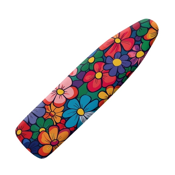 HELLHERO Retro Colourful Pop Floral Print Ironing Protector for Ironing Board, Ironing Board Cover Protector with Elastic Edge, Non Stick Stain and Scorch Resistant Household Iron Board Covers