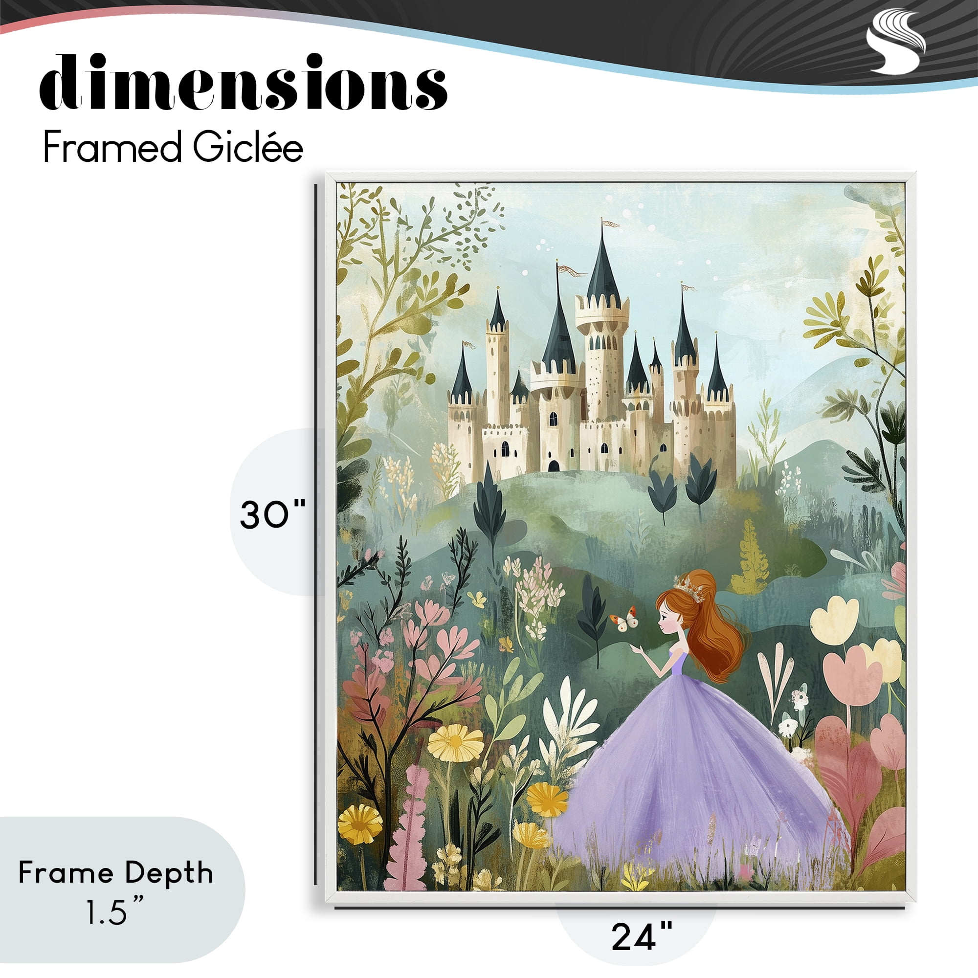 Stupell Industries Princess Day Out White Framed Giclee Art, design by Christine Simpson Art