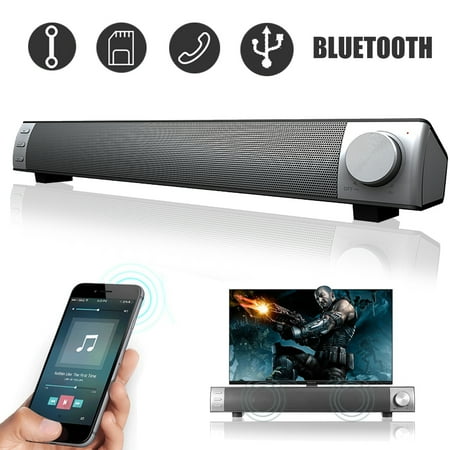 Wireless Surround Sound Theater Powerful 360° Stereo 3D Surround Sound Bar Wireless Bluetooth Speaker System Home Theater Amplifier Subwoofer For TV PC Desktop Laptop Tablet Smartphone ()