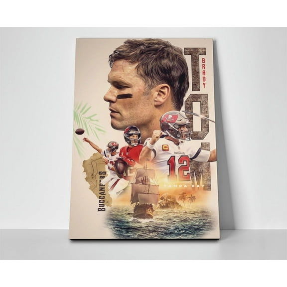 Tom Brady Pirate Ship Poster or Wrapped Canvas