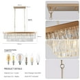 thumbnail image 5 of 33.5 Inch Chandeliers,Rectangular Crystal Chandelier Adjustable,E12 Modern Industrial Crystal Lights (Bulb Not Included), 5 of 6
