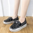 thumbnail image 4 of Xinyolin Women Bowknot Rhinestones Low Top Platform Sneakers Walking Loafers Nurse Shoes, 4 of 8