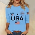thumbnail image 2 of HAJWOH 250th Anniversary USA Shirt Women America 250 Shirt 3/4 Sleeve Patriotic Flag Print Tops 1776-2026 Tshirt Gifts, 2 of 4