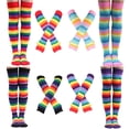 thumbnail image 1 of Set de disfraces Barrlves, 4 juegos de calcetines y guantes a rayas para mujer, 1 of 7