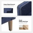 thumbnail image 4 of Upholstered Accent Chairs Set of 2 Modern Boucle Fabric Armchairs Home Wooden Legs Nailhead Trim Living Room Navy, 4 of 7