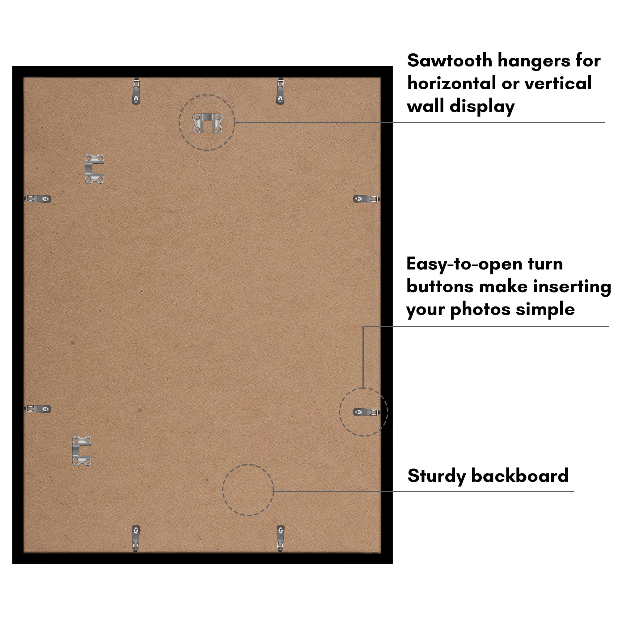Americanflat 18x24 Poster Frame with Polished Plexiglass 5 Pack Galleria Collection Frames Wall - Black