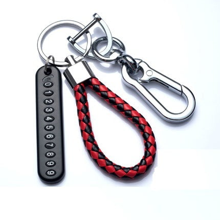Llavero con número de teléfono móvil, cuerda tejida, llavero antipérdida para coche, colgante DIY para hombre y mujer, 8 unidades