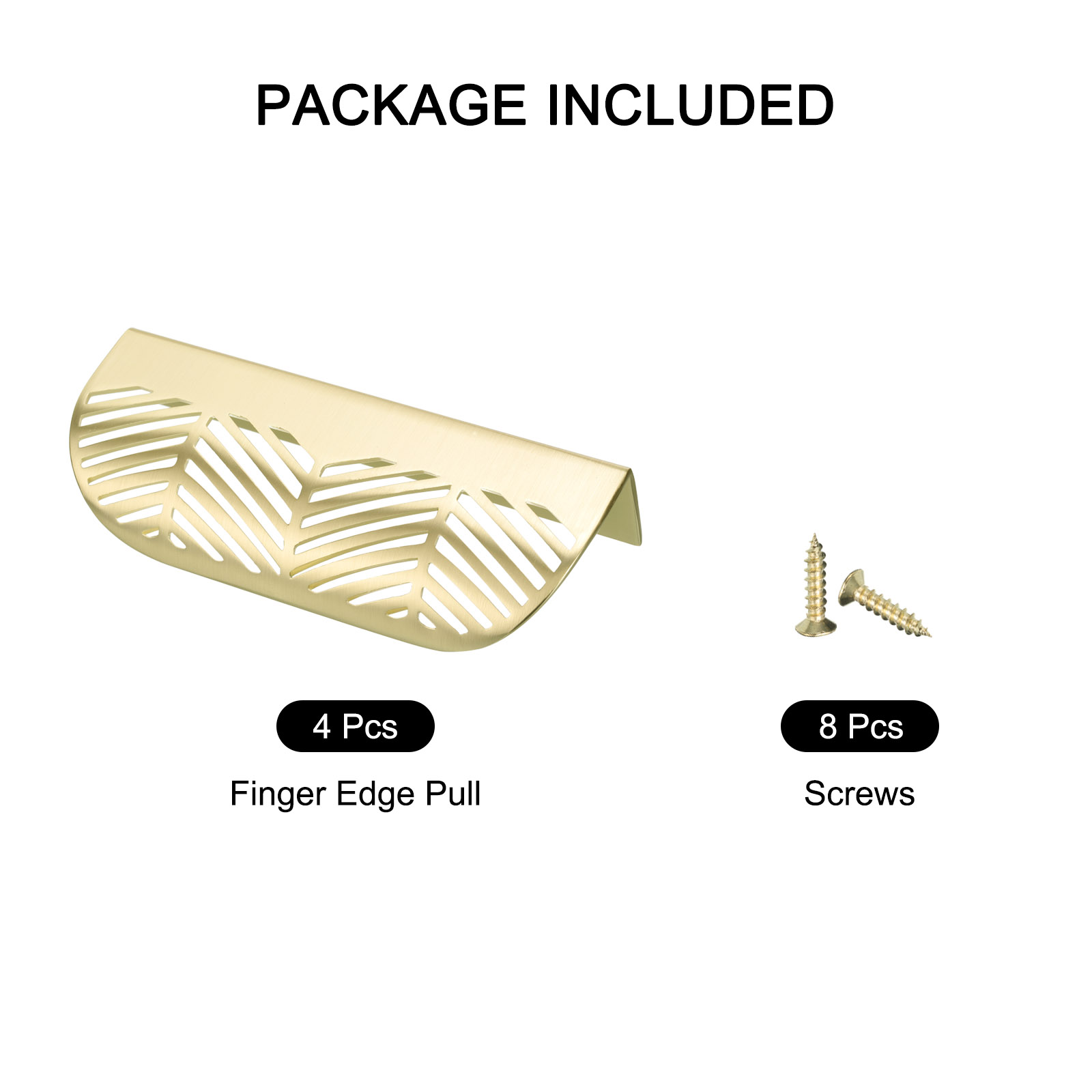 Unique Bargains 4 Pack Edge Pulls for Cabinets Leaf Cabinet Pulls for Drawers