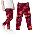 thumbnail image 4 of Spazoro Kids Girls Leggings, Floral Print Skinny Fall and Winter Polyester Straight Leg Pants for Child Girls Multicolor Size 5 T, 4 of 5