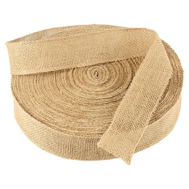 ZEONHAK 2 Inch x 54 Yard Natural Woven Burlap Ribbon, Jute Burlap Fabric Ribbon Roll for DIY Projects, Crafts, Decoration