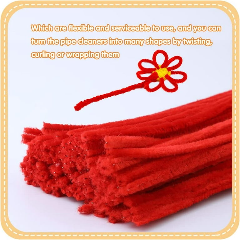 TOCOLES 150 Pieces Pipe Cleaners Chenille Stem Solid Color Pipe Cleaners Bulk for HalloweenChristmas DIY Craft Supplies Thick Pipe Cleaners Chenille Stems