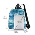 thumbnail image 3 of FORMRS Women's Travel Backpack Purse Anti-Theft Hidden Pockets Casual Shoulder Bag, Green Watercolor Ocean Waves, 3 of 7