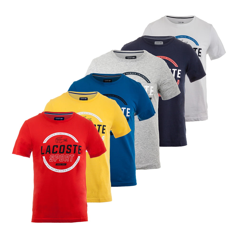 Lacoste Mens Sport Technical Jersey Circular Graphic Tennis T-Shirt