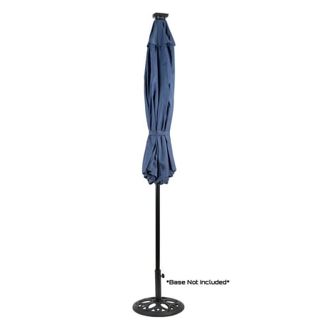 Sun Ray - 9' Round Next Gen Solar Lighted Umbrella - Grey