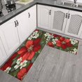 thumbnail image 3 of 2 Piece Christmas Plaid Kitchen Rug Sets Gingerbread Man Pine Branch Ball Kitchen Floor Mat Absobent Kitchen Rugs and Matsfor Bath Cooking (47x17+30x17 inches), 3 of 7