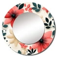 thumbnail image 2 of Designart "Elegant Floral Arrangement" Floral Round Mirror Wall Decor Cottage - Large Pink Round Bathroom Mirror - Round Mirror - 36" x 36", 2 of 6