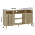 thumbnail image 3 of Oubayajia Mid-century Modern TV Stand for 65 Inch TV, Wood Fluted Entertainment Center with Adjustable Shelf, Storage Cabinet for Living Room Bedroom, 3 of 10