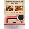thumbnail image 3 of 3-in-1 Sandwich Maker with Removable Plates, 1200W  Press for Waffles & Grill, 5-Gear Temp Control, Non-Stick Coating, Red, 3 of 8
