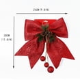 thumbnail image 3 of 4pcs Christmas Red Bow, Sequin Wreaths Bows Ties, Christmas Tree Topper Glitter, Xmas Decorative Bows Ornament for Home Wedding Festival, Christmas Party Supplies, 9.8 x 11.8in (Red), 3 of 4