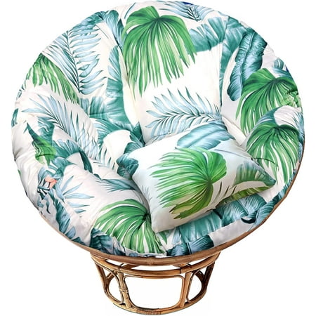 

BSBM Chair Cushion Only Thickened Round Papasan Chair Cushion Leisure Papasan Seat Cushion with Square Pillow (Blue)
