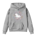 thumbnail image 3 of HUITKMM Girls Horse Print Long Sleeve Hooded Sweatshirt with Soft for Playful Comfort, 3 of 3