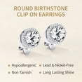 thumbnail image 6 of FindChic Clip On Earrings for Women Lightweight 8MM Cubic Zirconia Non Pierced Studs Silver April Birthstone Earrings Birthday Mothers Day Jewelry Gifts Mom Her Lady Adults Ideas, 6 of 9