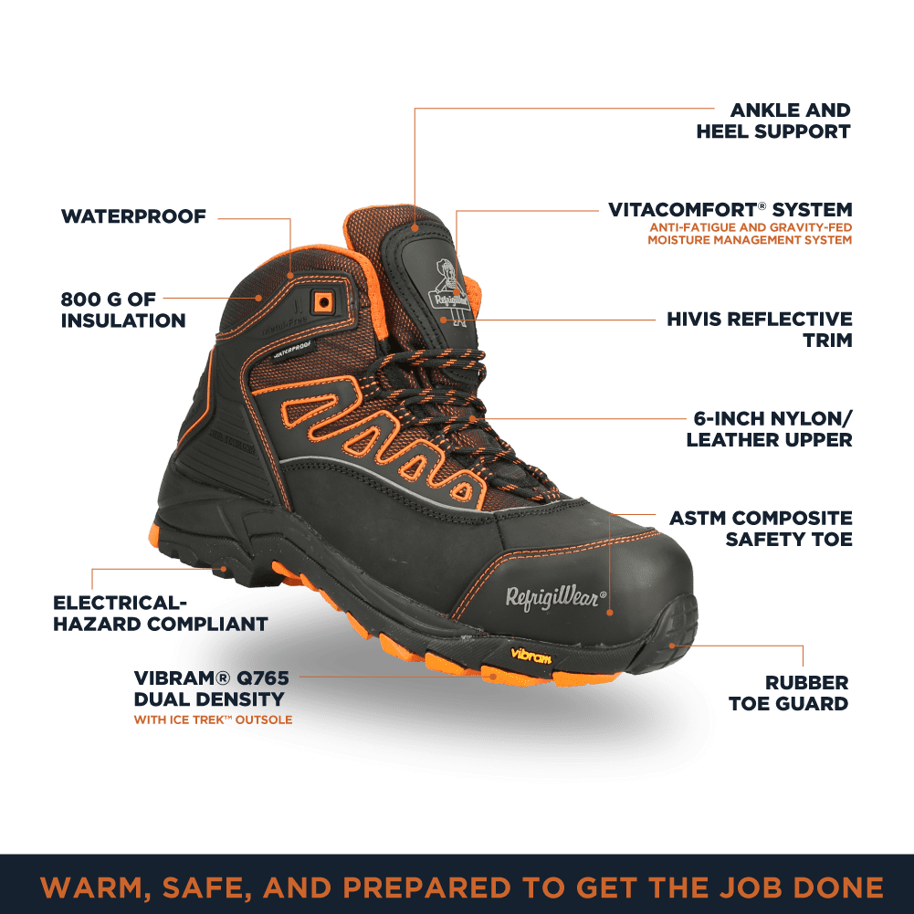 RefrigiWear PolarForce Hiker Insulated Waterproof Black Leather Work boots Sz 6 Amazon.com | RefrigiWear Men main image 3