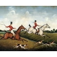 thumbnail image 2 of Brown, David Carter 14x12 Black Ornate Wood Framed with Double Matting Museum Art Print Titled - The Hunt Crop, 2 of 4