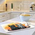 thumbnail image 6 of Coolnut Two Cats Black Grey Dish Drying Mat for Kitchen Counter, Ultra Absorbent Reversible Microfiber Dishes Drying Rack Pad Heat-resistant Mats 18x24in Home Decor, 6 of 7