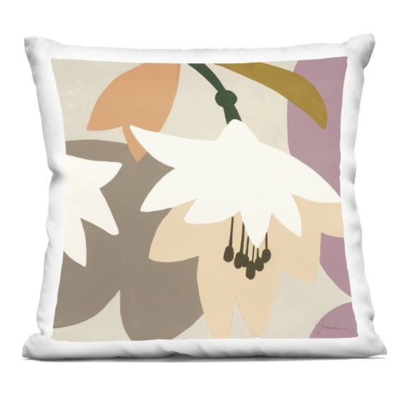 Stupell Industries - Blooming Contemporary Flowers Throw Pillow 18" x 18" by Liz Jardine