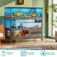 thumbnail image 5 of Homieasy 55 Gallon Fish Tank Stand with LED Light, 75 Gallon Aquarium Stand with Outlet and Storage Reptile Tank with Lockable Door and Ventilation Mesh, Black Oak, 5 of 6