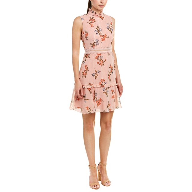 Donna Morgan Robe Évasée Sans Manches en Chiffon pour Femmes, Rose/bleu Multi, 12