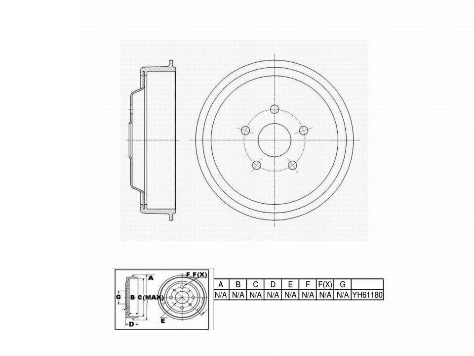 Winstop Brake Drum, Rear WS236665, Ford Mustang 1972-1964